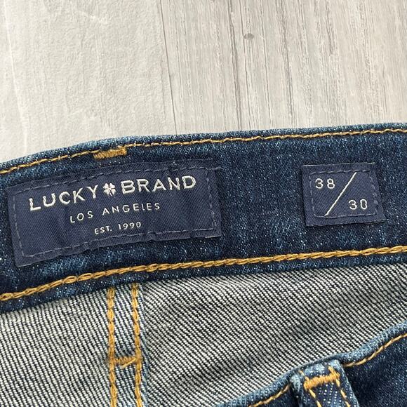 Lucky Brand 121 Slim Straight Dark Wash Cotton Basic Denim Jeans 38x30 - Picture 4 of 9